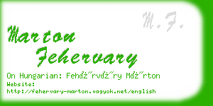 marton fehervary business card